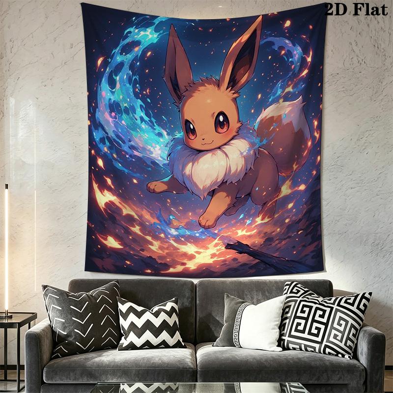 Pikachu Eevee Tapestry Wall Tapestry Fashion Print Background Cloth Wall Covering Decoration Homestay Soft Decoration Tapestry