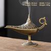 M-1pcs Antique Style Aladdin Lamp Metal Incense Burner Scented Unscented Candle Holder Home Decor Gift Arabic Incense Burner 7