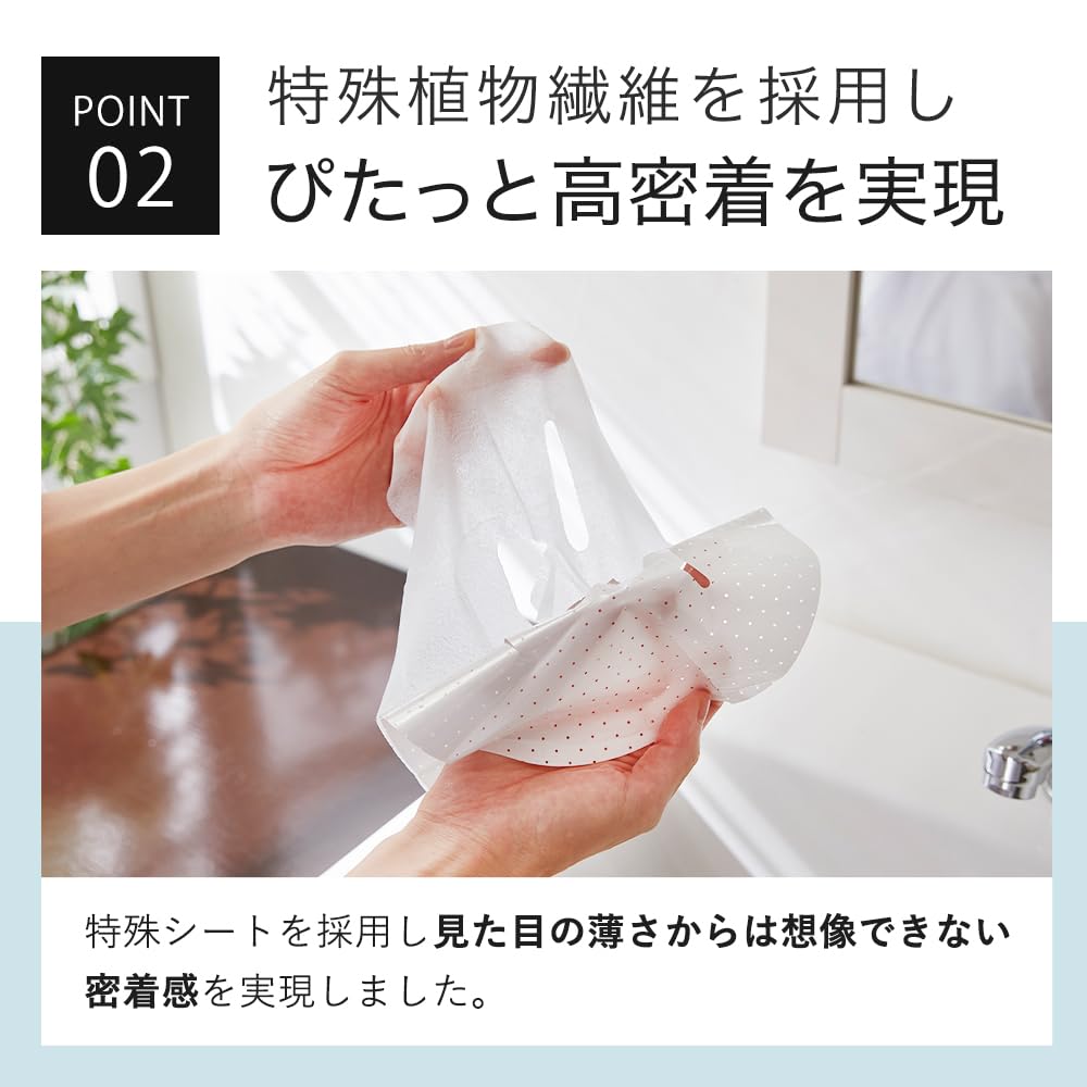 KisoCare Hot Spring Water Face Mask with Large Individually Made In Beauty Pack for Men Panthenol, 30-Pack, Capacity, Wrapped, Japan, Additive-Free,