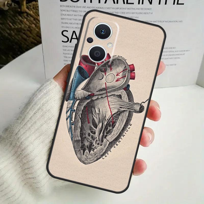 Anatomical Heart Anatomy Case For OPPO Reno 11F 10 Pro 4 5 6 7 8 Lite 4Z 5Z 8T OPPO Find X6 X5 Pro X2 X3 Neo Cover