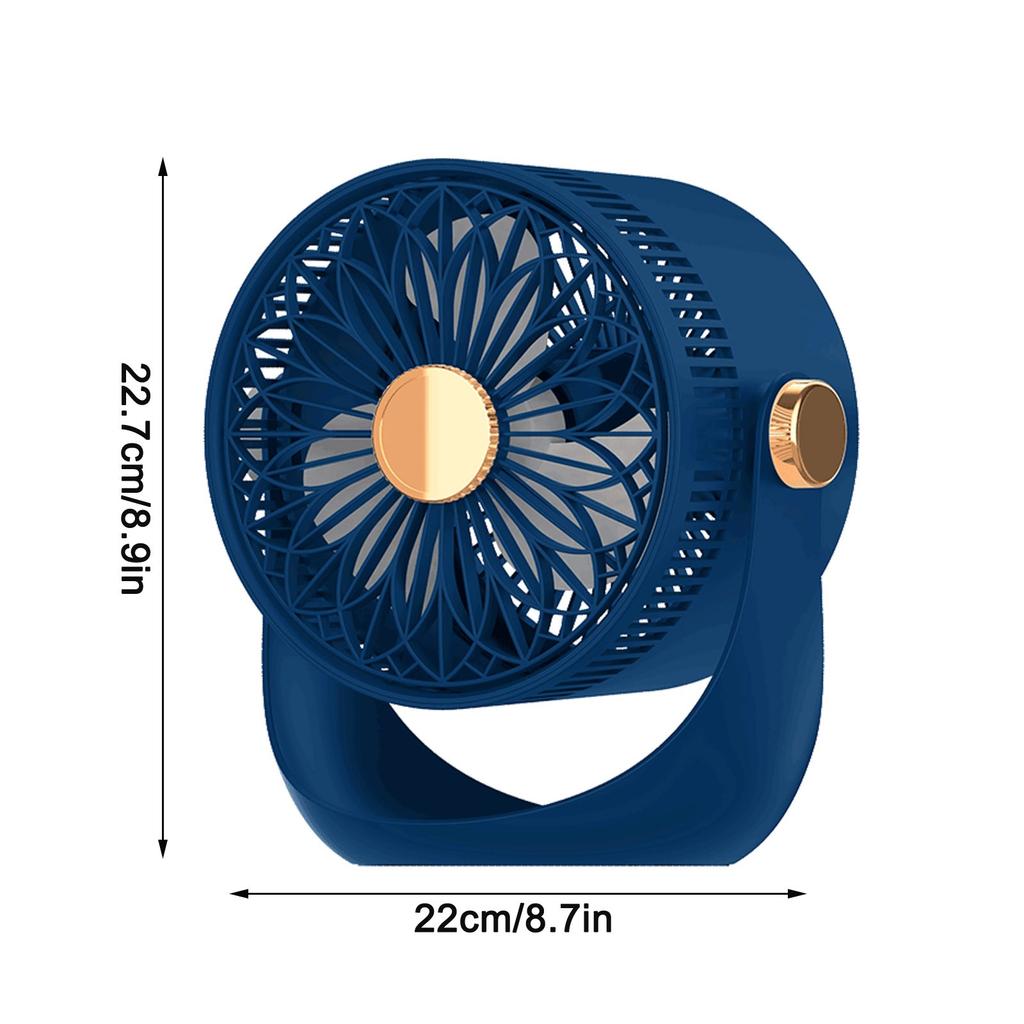Портативный мини-вентилятор, 3 скорости, с ночным освещением, вращение на 360°, зарядка через USB, тихий вентилятор - тихий портативный настольный вентилятор для дома, спальни
