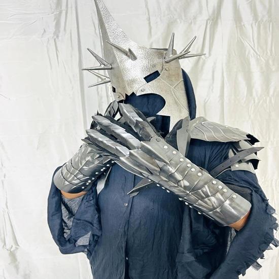 Nazgul Ring Ghost Movie Black Suit Witch King Medieval Lord Cosplay Costume