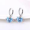 Women's Romantic 925 Silver Snowflake Star Shining Zircon Christmas Winter Earrings Fit Wedding Party Exquisite Jewelry