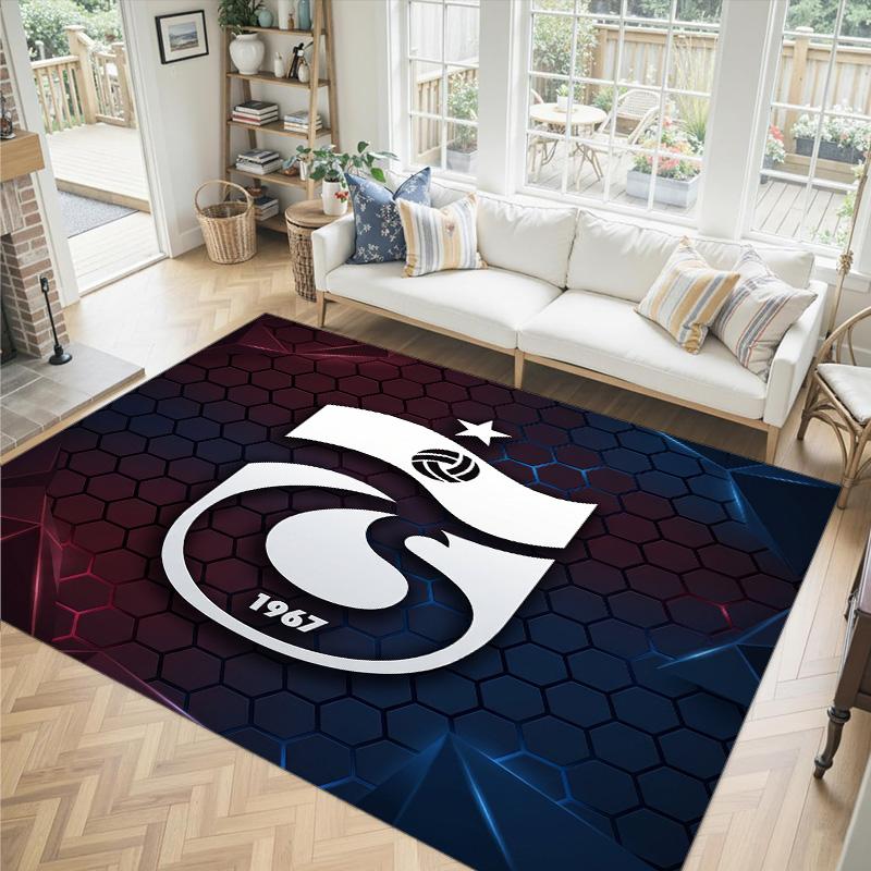 Trabzonspor FC Design Crystal Velvet Carpet Cozy Non?Slip Printed Rug For Bedroom Living Room Entrance