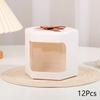 12PCs/set Kraft Paper Ribbon Candy Box Transparent Window Brown White Gift Packaging Boxes Wedding Party Favor Gifts Bags