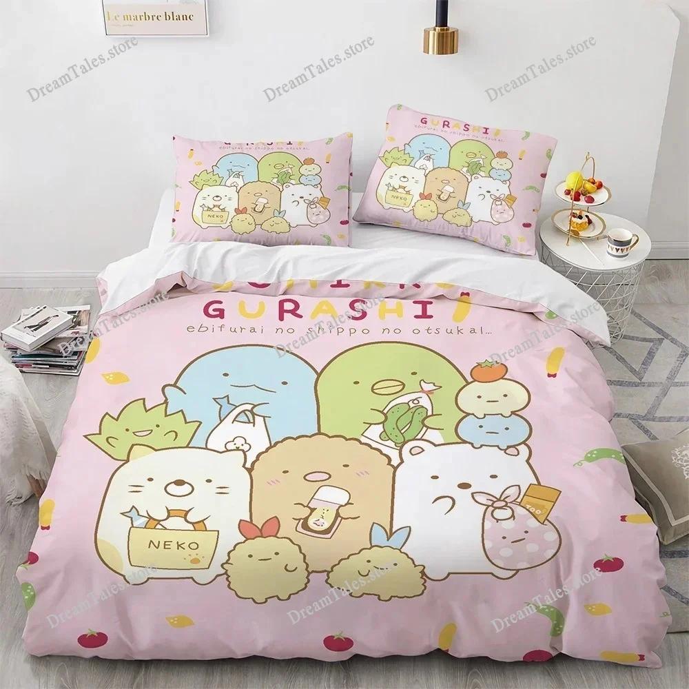 3D Печатный Аниме Sumikko Gurashi Комплект Постельного Белья Пододеяльник Спальный Плед Односпальный Твин Кинг-Размер Покрывало Домашний Текстиль