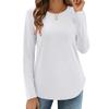 Women's Fashionable Casual Solid-color Long-sleeved Pullover T-shirt Top