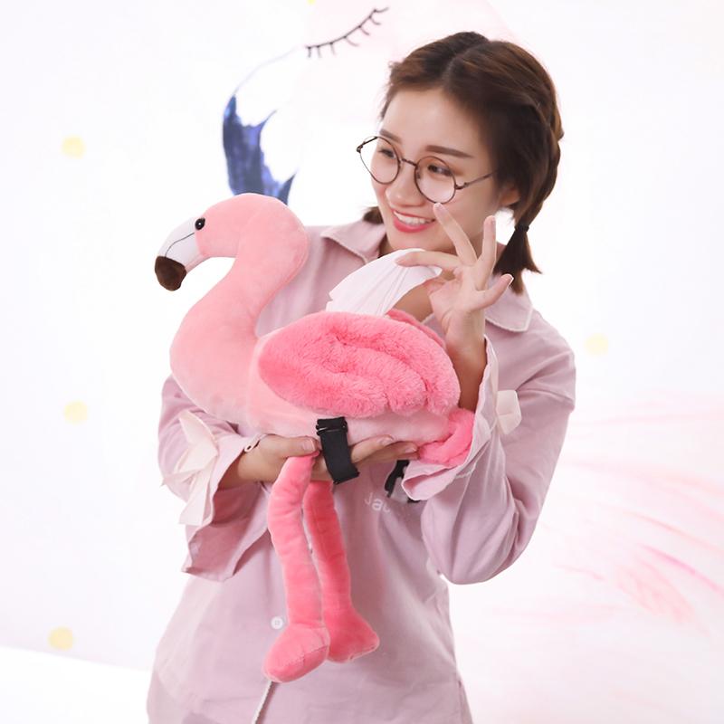 Pink Flamingo Plush Tissue Box Holder Car Usage Stuffed Cartoon Animal Plushie Decoration Gift