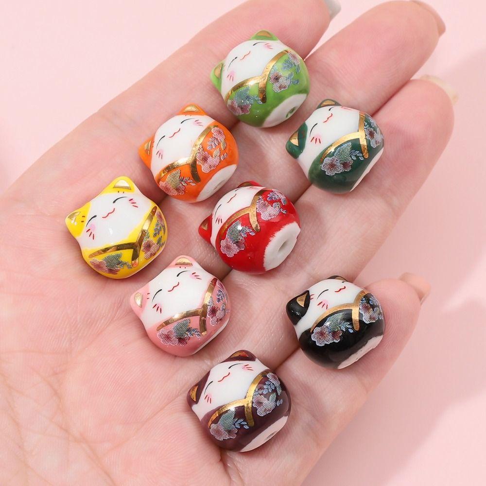 Изготовление браслета Бусины Плутос Кот Кот Удачи Разделительные бусины Манеки-неко Бусины DIY Ювелирные изделия