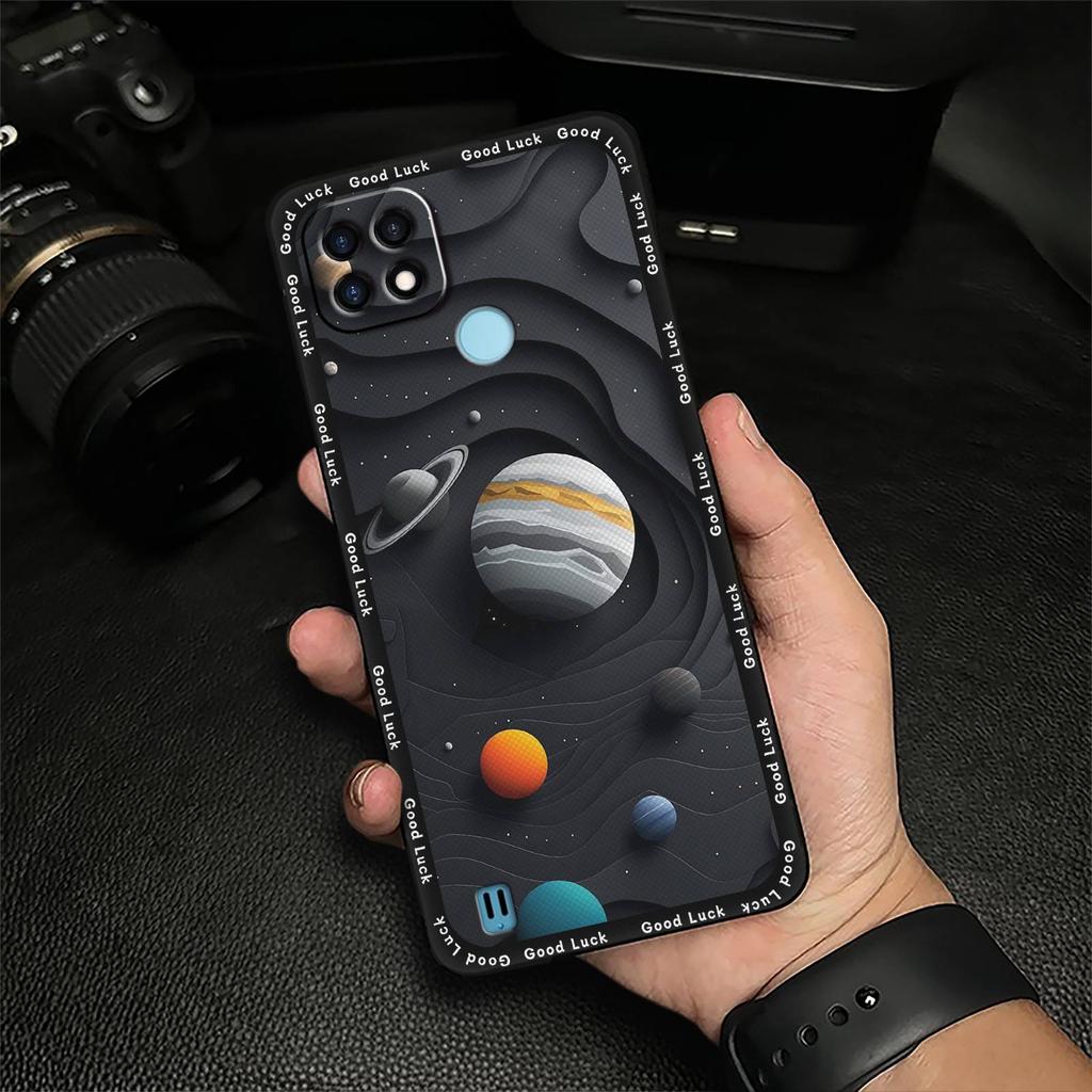 Милый противоударный чехол для телефона для OPPO Realme C21, мультяшный чехол, ТПУ, силиконовый мягкий чехол, водонепроницаемый, модный дизайн, полная защита