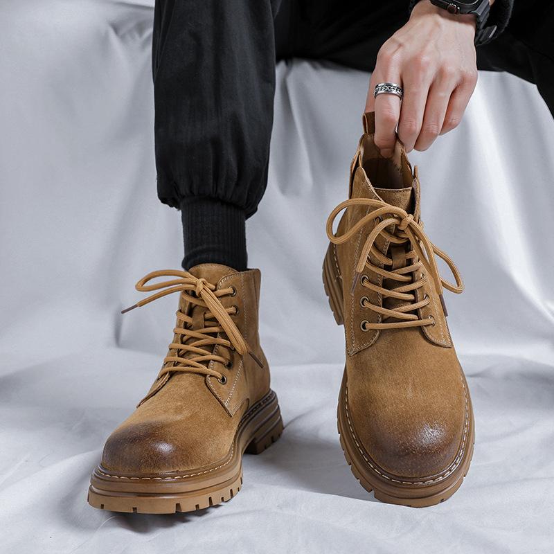 2025 Летние дышащие ботинки Martin мужские кожаные Palace Anbang Loose School Tooling Trend Desert Chelsea Boots 4514-R