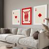 Забавный постер на холсте Lucky You, модный ретро-плакат с изображением карты красного туза, настенное искусство, скандинавская покерная живопись для гостиной, спальни, домашний декор