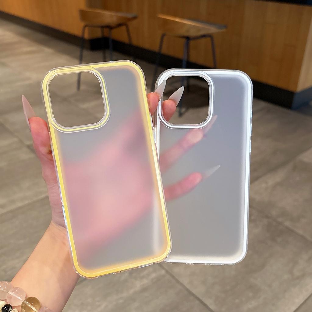 Подходит для чехла для мобильного телефона Apple 16 Три-в-одном Матовый iPhone 15 Promax Противоскользящий Цветной край 14 Простой Защитный чехол