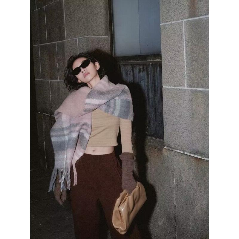 Scarf Female Winter Student Warm Versatile Fashion Patch Scarf Shawl Men's Trend