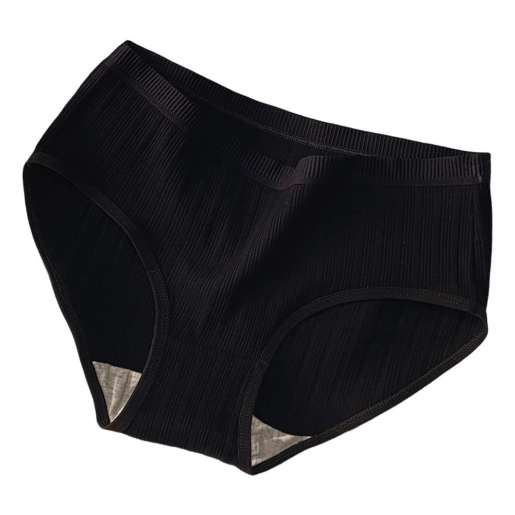 Women Underpants Mid Waist Solid Color Nylon Plus Size Japanese Style Butt-lifted Good Breathability Elastic Quick-drying Sport