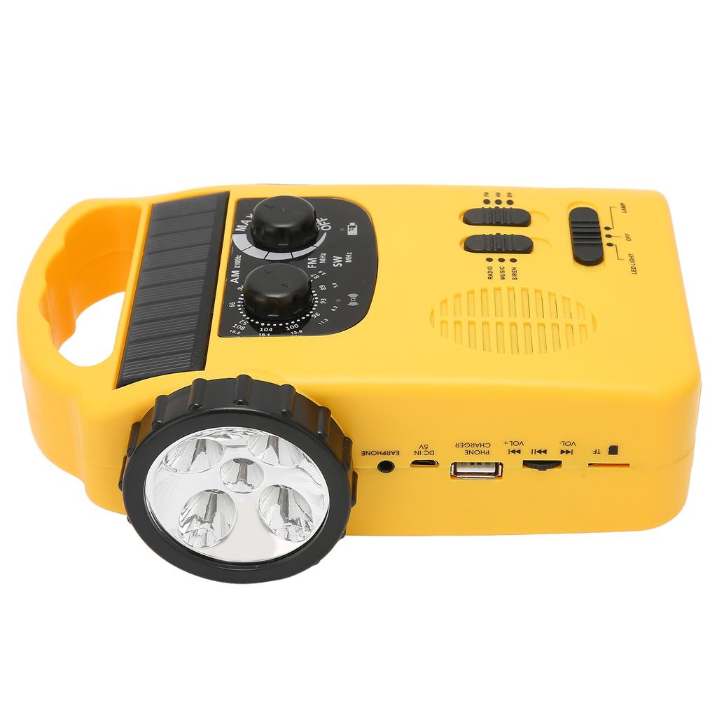 Hand Crank Solar Radio AM FM SW Emergency Radio with LED Flashlight Reading Light MP3 Player for Outdoor Camping