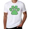 Green Paw Tshirt Modern Style Print Tshirt