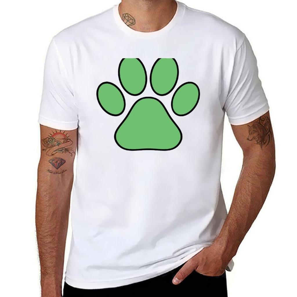 Green Paw Tshirt Modern Style Print Tshirt