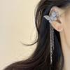Long Butterfly Tassel Ear Clips for Non-Pierced Ears: High-End, Niche Design, Autumn/Winter Women's Earrings.