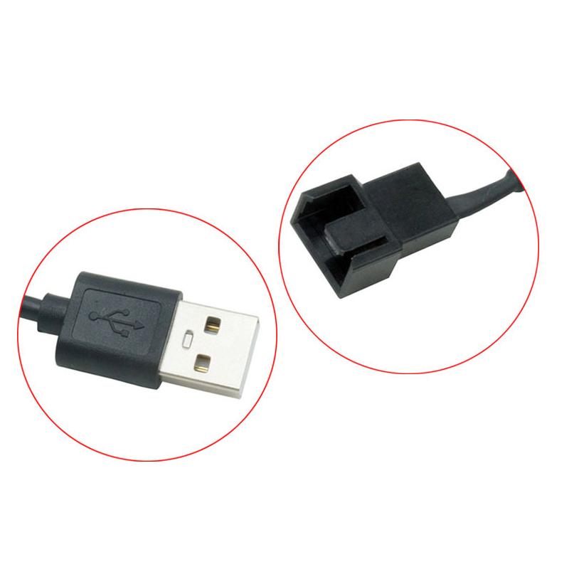 USB to 4Pin Fan Convert Cable with Adjust Switch PWM 5V to 12V Boots Cable USB Sleeved PC Fan Power Adapter USB 3pin Connector