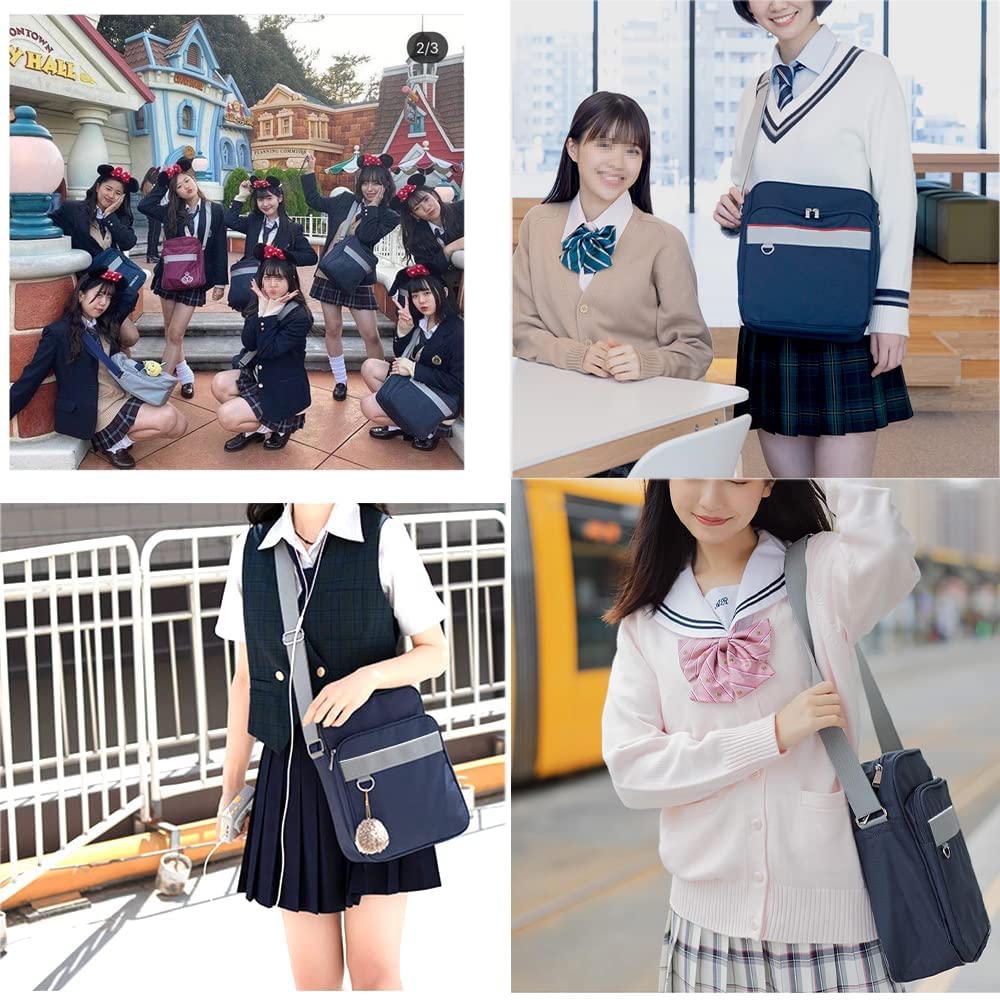 School A4 Shoulder Nylon High School Cute JK High School Student [Eolluka] Bag, Bag, Bag, Bag, Uniform, Bag,