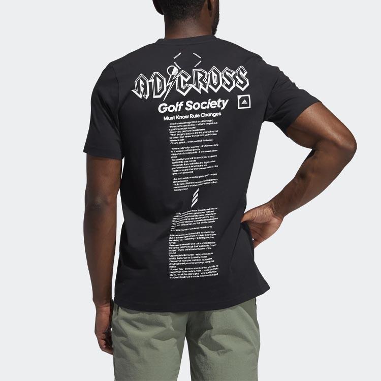 Adidas Спортивная футболка с круглым вырезом и графическим принтом Adcrs, мужские топы, черные GM1209