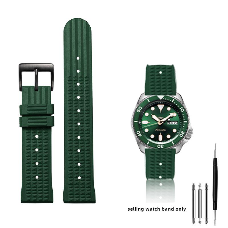 20 мм 22 мм Ремешок для часов из каучука Для Seiko IWC Citizen Вафельный ремешок Браслеты Модный Универсальный Мужской Дайверский Силиконовый Спортивный ремешок для часов