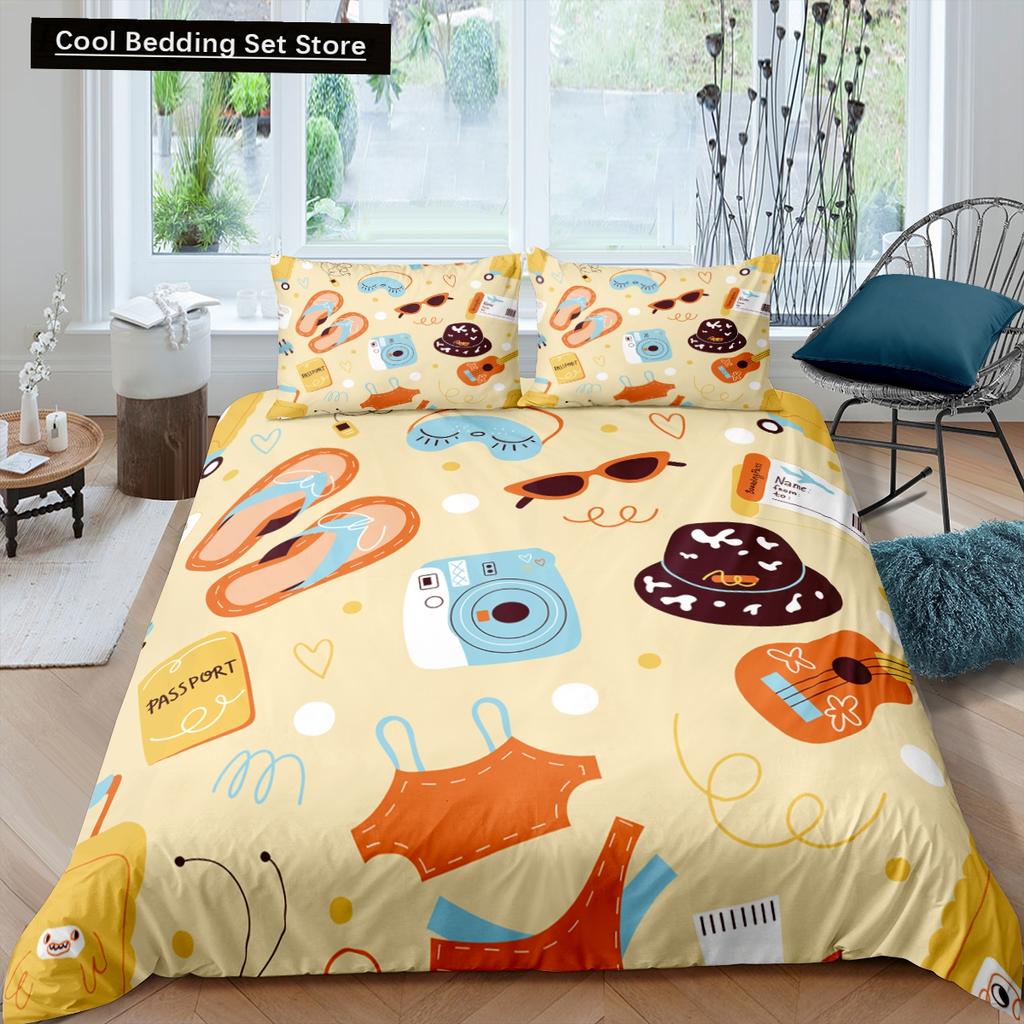 Coffee Cake King Queen Duvet Cover Lovely Afternoon Tea Drawing Bedding Set For Adult Western Drink 2/3Pcs Polyester Quilt Cover