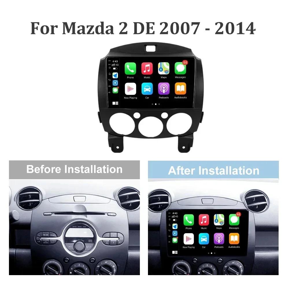 Android 13 Для Mazda 2 DE 2007-2014 Автомагнитола Мультимедиа Навигация GPS Стерео Беспроводной Carplay Монитор 4G Wi-Fi 2 DIN Экран