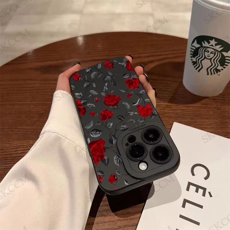 Новый ретро-модный чехол для телефона Rose для iPhone 16 15 14 13 12 11 Pro Max XS XR X 7 8 16 Plus, противоударный матовый мягкий силиконовый чехол