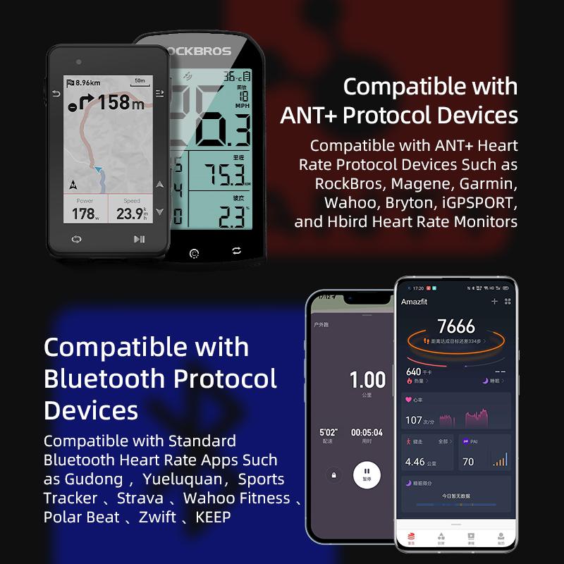 ROCKBROS H828 Датчик сердечного ритма Bluetooth 4.0 ANT+ Обновленный, время работы 50 часов, водонепроницаемый, для велокомпьютеров Garmin Wahoo GPSPORT