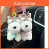 Cute Schnauzer Plush Toy Adorable Dog Keychain Soft Backpack Hanging Charm