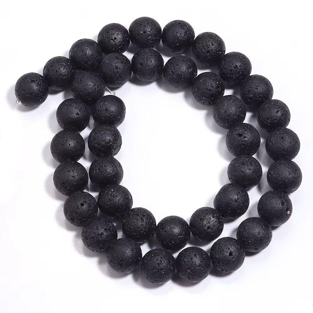 DIY Round Beads Multiple Sizes Loose Beads Fashion Volcanic Lava Beads Jewelry Making