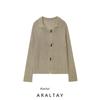 Araltay New Arrival Fashion Style Women's Clothing Preppy Style Casual Horn Button Pure Cotton Thick Needle Knitting Cardigan Sweater