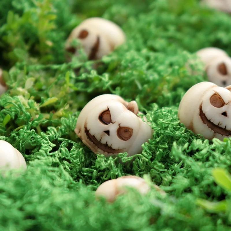 20 шт. Хэллоуин Набор из смолы Новый Белый Призрак Лицо Тыква Хэллоуин Смола Дом Сад Микро Ландшафт Бонсай Декор