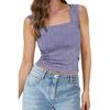 Summer Women's High Stretch Skinny Jacquard Square Neck Sleeveless Vest Women's Tops