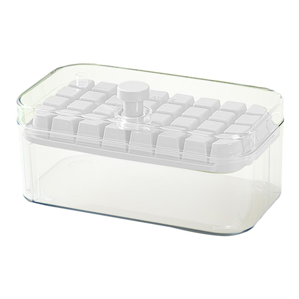 Dvkptbk Ice Trays Ice Cubes Tray with Lid and Bin,32 Pcs Ice Cubes Molds with Ice Scoop,Easy Release  Save Space Ice Cubes Storage Container Set Ice