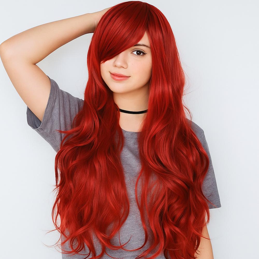 80cm Halloween Cosplay Wigs Heat Resistance Anime Curly Hairpiece Long Synthetic Hair  Costume