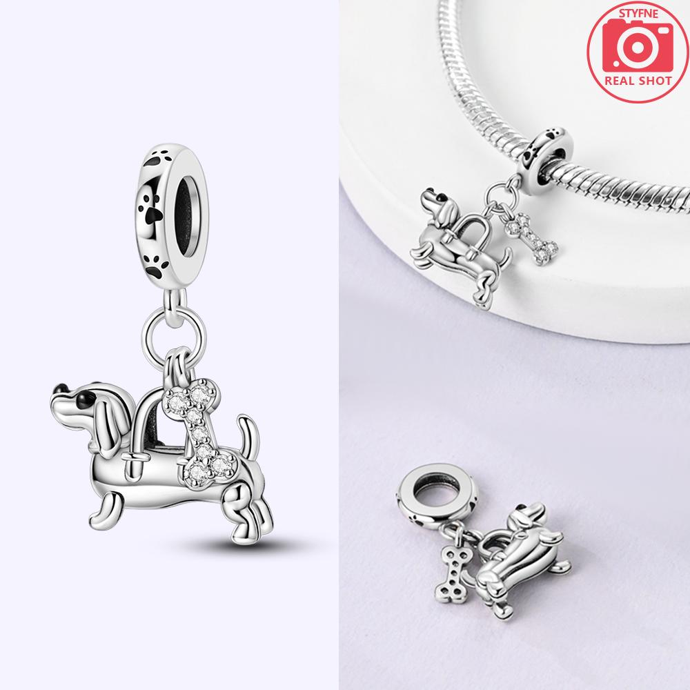 Dangle Charms Original White Heart Beads Copper Fit Bracelet Jewelry Diy For Woman Pendants Charms Fine Gift