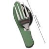 4-in-1 Foldable Cutlery Set Stainless Steel Camping Utensil with Fork Spoon Bottle Opener Portable for Outdoor Travel 4