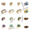 Pleated Devil's Eye Devil's Eye Ring Vintage Exaggerated Glaze Luxury Ring Alloy Copper Banquet Metal Rings Opening Finger Ring