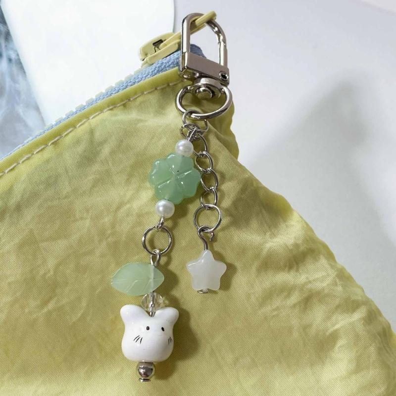 Многоцелевой Шарм Ручной Работы с Бусинами в Виде Кроликов, Милый Ремешок для Телефона, Стильный Аксессуар, Портативный для Модного Украшения