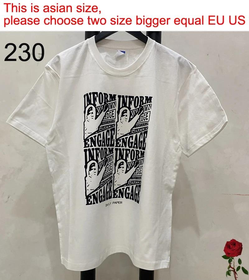 Простая белая футболка с принтом букв для унисекс, повседневная, из бумаги, футболка в американском стиле, винтажная уличная одежда, топы DAILY PAPER, унисекс