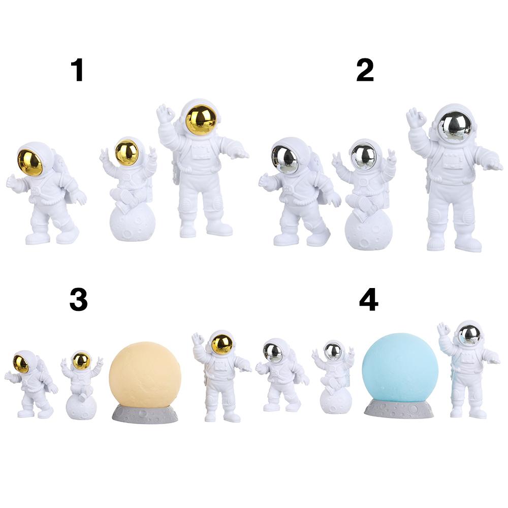 Торт на день рождения Космос Статуэтки космонавтов Украшения астронавтов со скульптурой Луны Фигурки космонавтов