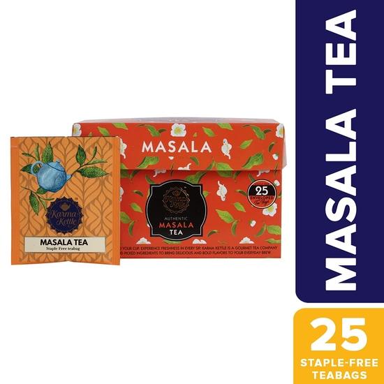Karma Kettle Masala Tea Unbleached and Staple-Free 25 Teabags