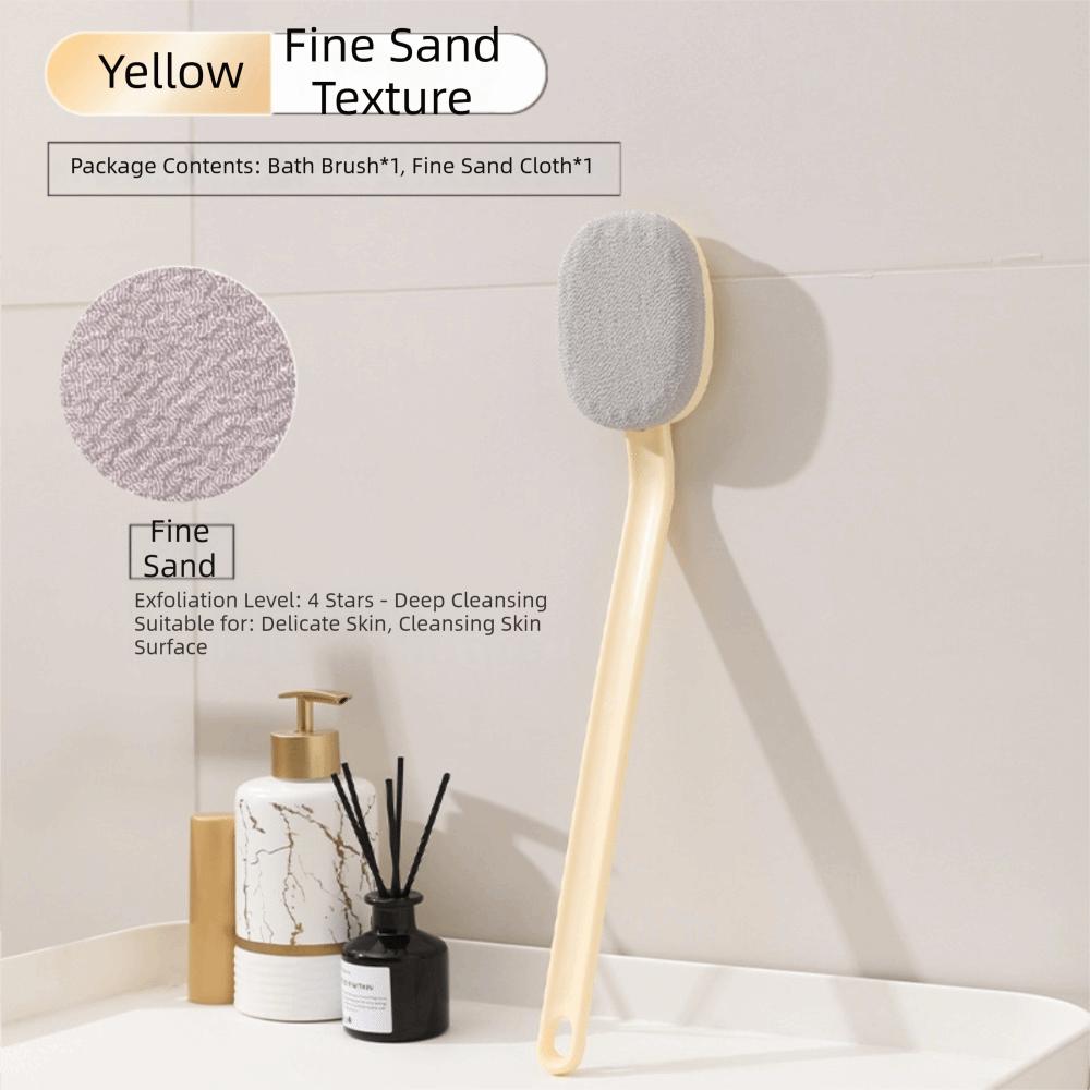 Long Handle Back Scrubber Brush Coarse/Fine Sand Exfoliating Brush Body Brush Shower