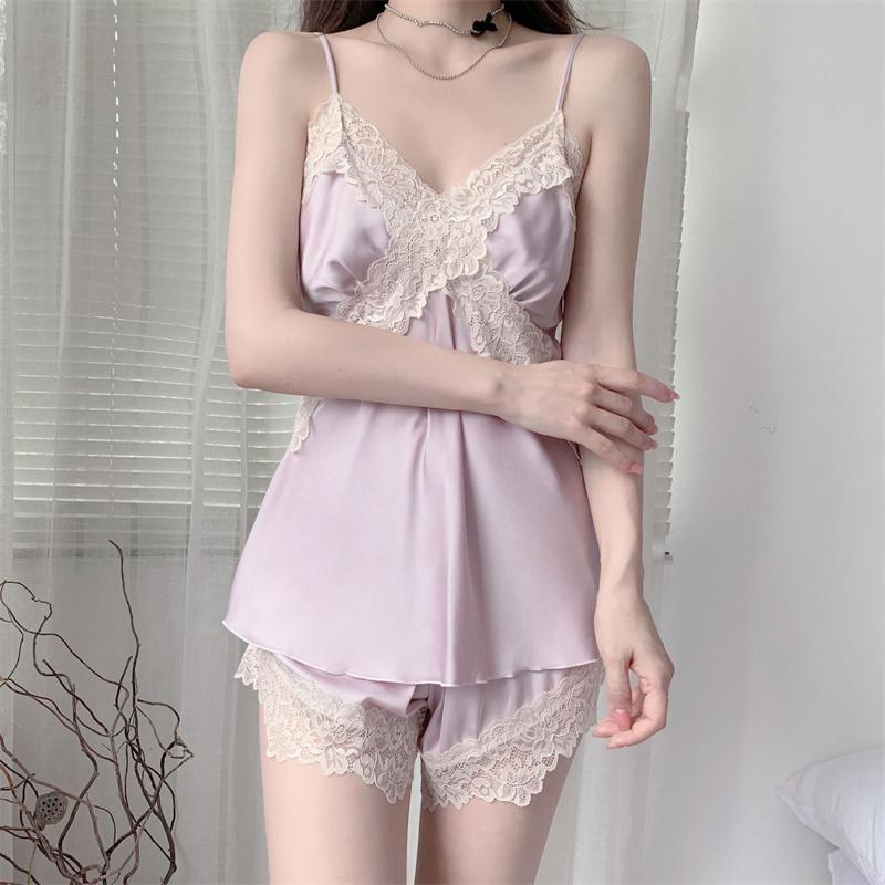 Розовый кружевной халат невесты свадебный женский комплект из 3 предметов пижамы шелковистый атласный кимоно халат платье весна-лето свободная атласная домашняя одежда