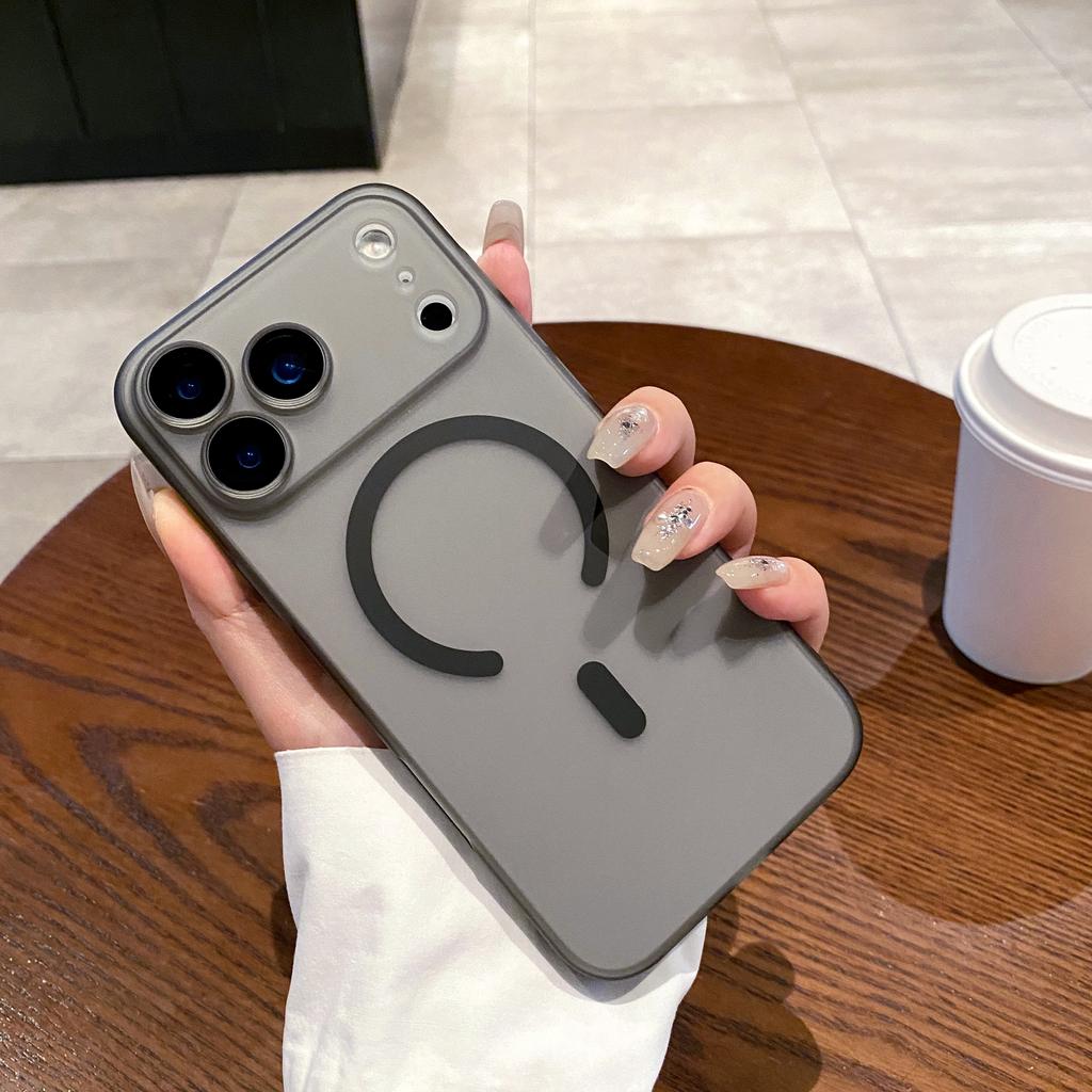 Роскошный ультратонкий матовый чехол для Magsafe для iPhone 17 Air 16 15 14 Plus 13 12 11 Pro Max Магнитная беспроводная зарядка Прозрачная крышка
