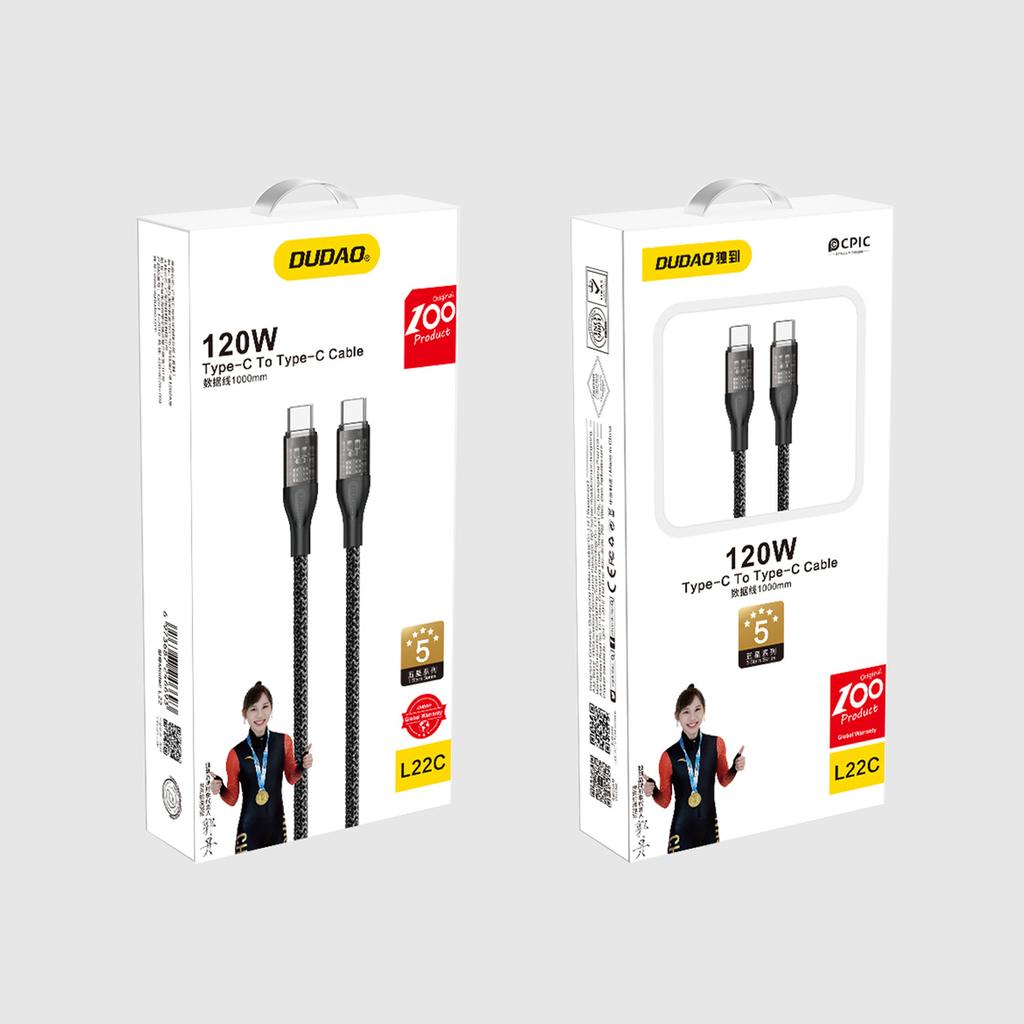 Dudao L22C USB-C to USB-C Cable 120W 1m - Gray