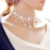 Lady Dangle New Lace Jewelry Flower Gothic Collar Gift White Choker Necklace Beads